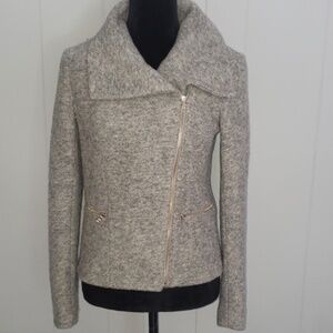 Ann Taylor Wool Moto Jacket - Gray